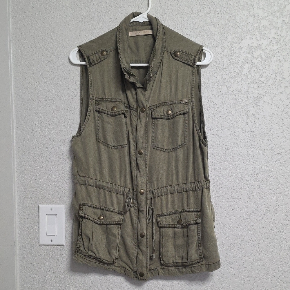 Max Jeans Olive Green Utility Vest